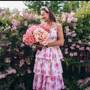 BNWOT LoveShackFancy Elsie Tiered Smocked Midi Dress XL